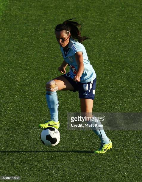 Emma Kete of Sydney FC controls the ball during the round 12 W-League match between Sydney FC and Canberra United at WIN Jubilee Stadium on February...