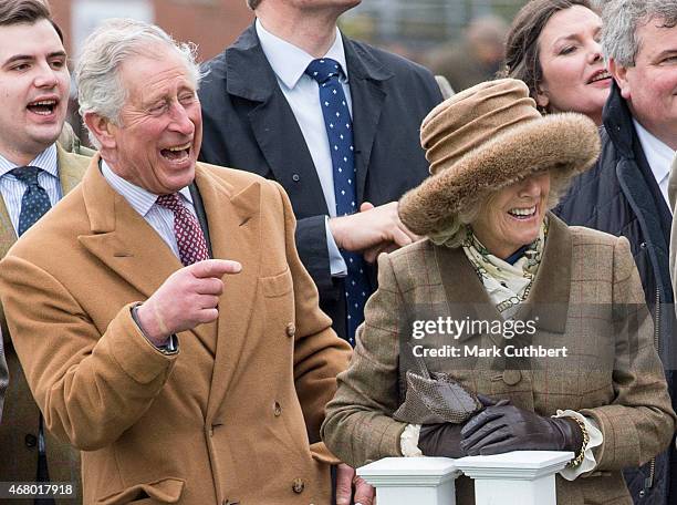 Camilla, Duchess of Cornwall and Prince Charles, Prince of Wales watch sheep racing during The Prince's Countryside Fund Raceday at Ascot Racecourse...