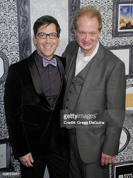 Actors Dan Bucatinsky and Jeff Perry arrive at the Family Equality Council's Annual Los Angeles Awards Dinner at The Globe Theatre on February 8,...