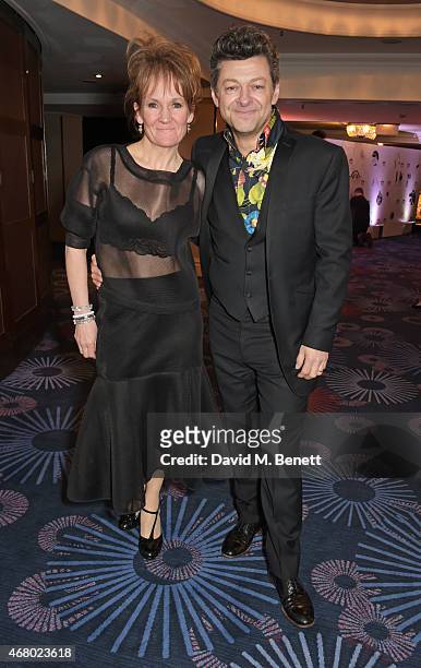Lorraine Ashbourne and Andy Serkis attend the Jameson Empire Awards 2015 at Grosvenor House on March 29, 2015 in London, England.