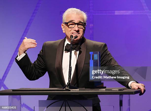 Cinematic Imagery Award Honoree Martin Scorsese at the 18th Annual ADG Awards held at The Beverly Hilton Hotel on February 8, 2014 in Beverly Hills,...