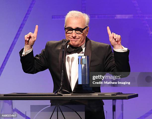 Cinematic Imagery Award Honoree Martin Scorsese at the 18th Annual ADG Awards held at The Beverly Hilton Hotel on February 8, 2014 in Beverly Hills,...