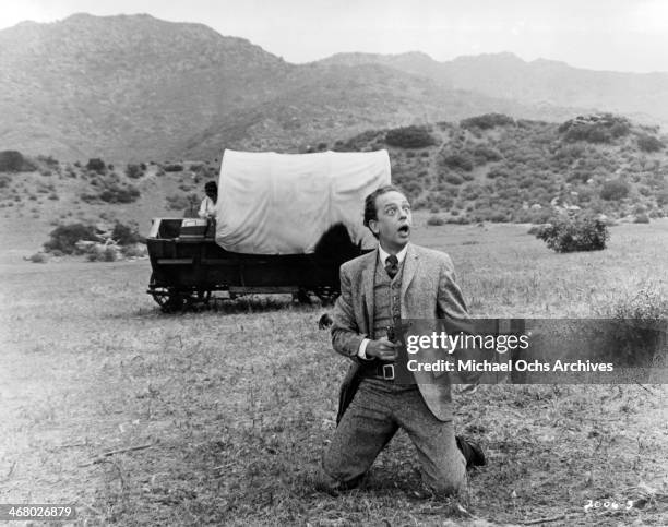 Actor Don Knotts on set of the movie "The Shakiest Gun in the West", circa 1968.