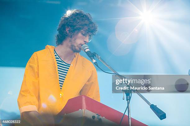 Tim Bernardes of O Terno performs during 2015 Lollapalooza Brazil at Autodromo de Interlagos on March 29, 2015 in Sao Paulo, Brazil.