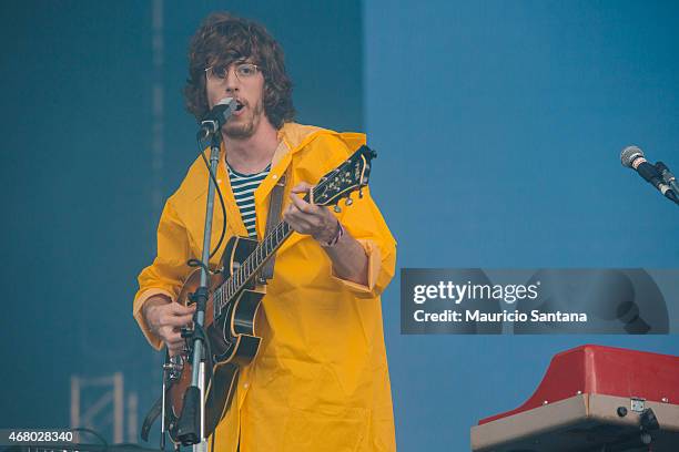 Tim Bernardes of O Terno performs during 2015 Lollapalooza Brazil at Autodromo de Interlagos on March 29, 2015 in Sao Paulo, Brazil.