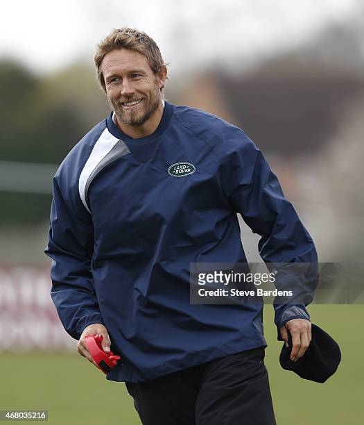Land Rover ambassador Jonny Wilkinson during the launch of the Land Rover Rugby World Cup 2015 "We Deal In Real" campaign at a grassroots match...