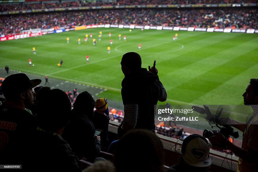 UFC's Jose Aldo Attends Brazil v Chile - International Friendly