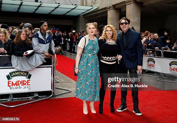 Honey Kinney Ross, Jane Goldman and Jonathan Ross attend the Jameson Empire Awards 2015 at Grosvenor House Hotel on March 29, 2015 in London, England.