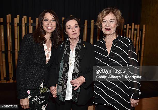 Actresses Millie Perkins, Diane Baker and Illeana Douglas attend the screening of 'The Diary of Anne Frank' during day four of the 2015 TCM Classic...