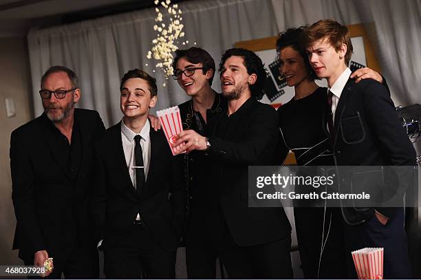 Dean Charles-Chapman, Liam Cunningham, Kit Harington, Isaac Kempstead and Thomas Brodie-Sangster collect the Empire Hero Award for "Game of Thrones"...