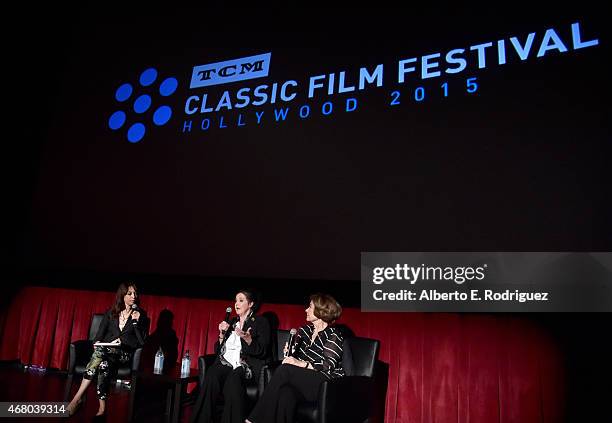 Actresses Illeana Douglas, Millie Perkins and Diane Baker speak onstage before the screening of 'The Diary of Anne Frank' during day four of the 2015...
