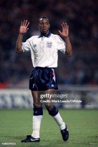 November 1992 - World Cup Qualifier - England v Turkey - Ian Wright of England in action against Turkey, at Wembley Stadium.