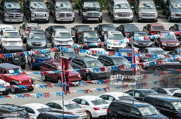 used car dealership - flag of nova scotia stock pictures, royalty-free photos & images