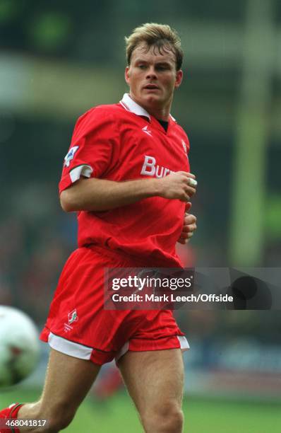 December 1993 Premier League Football - Swindon Town v Arsenal, Keith Scott of Swindon.