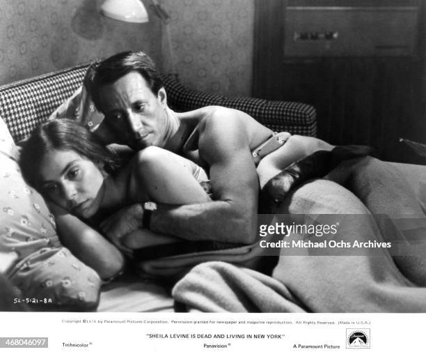 Actress Jeannie Berlin and Roy Scheider on set of the movie "Sheila Levine Is Dead and Living in New York" , circa 1975.