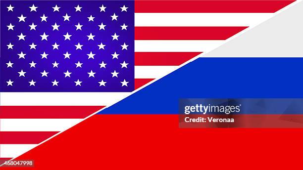 usa and russia flag - hammer-and-sickle stock illustrations