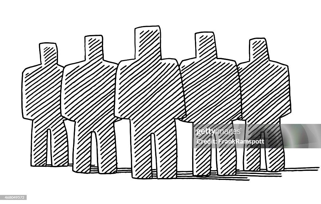 Grupo de Homens de desenho conceito de trabalho em equipa