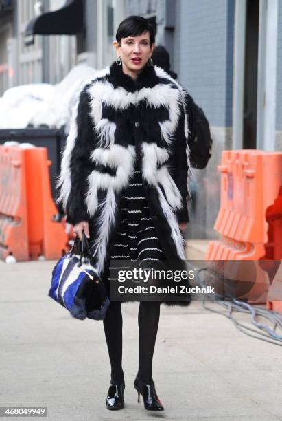 Amy Fine Collins is seen outside the Altuzarra show on February 8, 2014 in New York City.