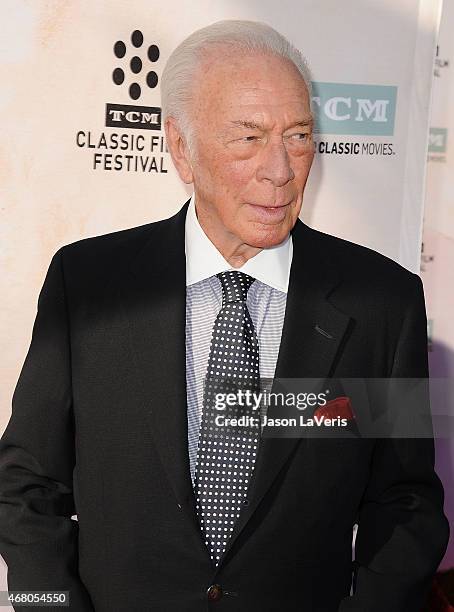 Actor Christopher Plummer attends the 2015 TCM Classic Film Festival opening night gala and the 50th anniversary of "The Sound Of Music" at TCL...