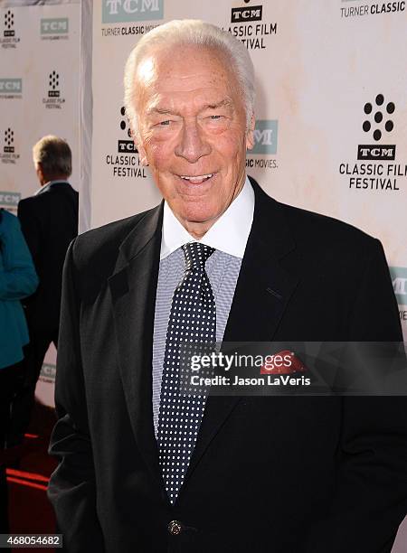 Actor Christopher Plummer attends the 2015 TCM Classic Film Festival opening night gala and the 50th anniversary of "The Sound Of Music" at TCL...