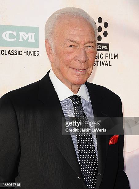 Actor Christopher Plummer attends the 2015 TCM Classic Film Festival opening night gala and the 50th anniversary of "The Sound Of Music" at TCL...