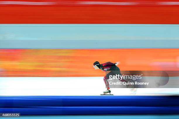 Claudia Pechstein of Germany competes during the Women's 3000m Speed Skating event during day 2 of the Sochi 2014 Winter Olympics at Adler Arena...