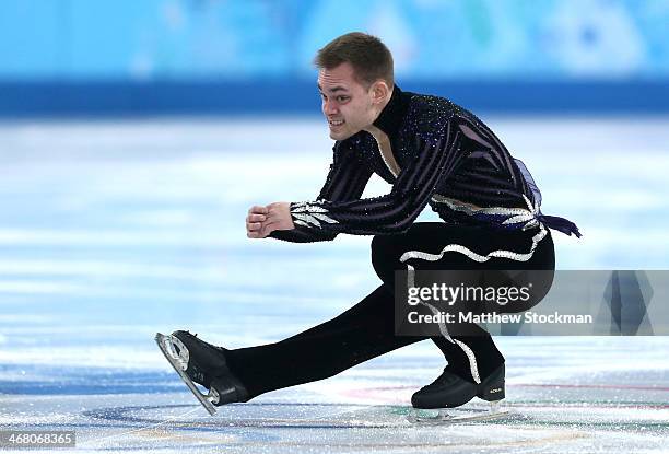 Paul Bonifacio Parkinson of Italy competes in the Men's Figure Skating Men's Free Skate during day two of the Sochi 2014 Winter Olympics at Iceberg...