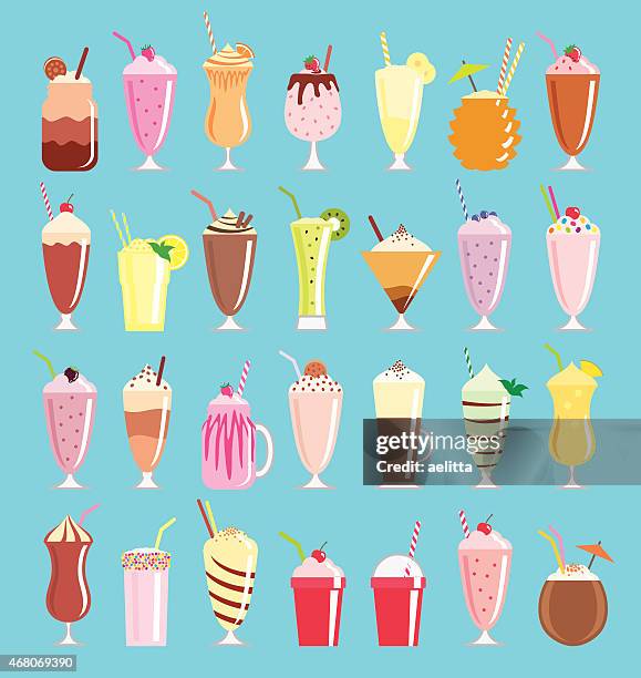 milkshakes - vanilla latte stock illustrations