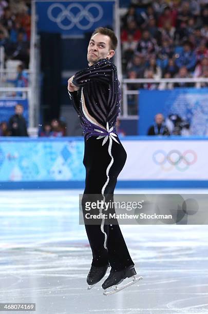 Paul Bonifacio Parkinson of Italy competes in the Men's Figure Skating Men's Free Skate during day two of the Sochi 2014 Winter Olympics at Iceberg...