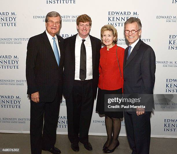 Trent Lott, Patrick Kennedy, Kaye Bailey Hutchison and Tom Daschle attend the Edward M. Kennedy Institute for the U.S. Senate Opening Night Gala and...