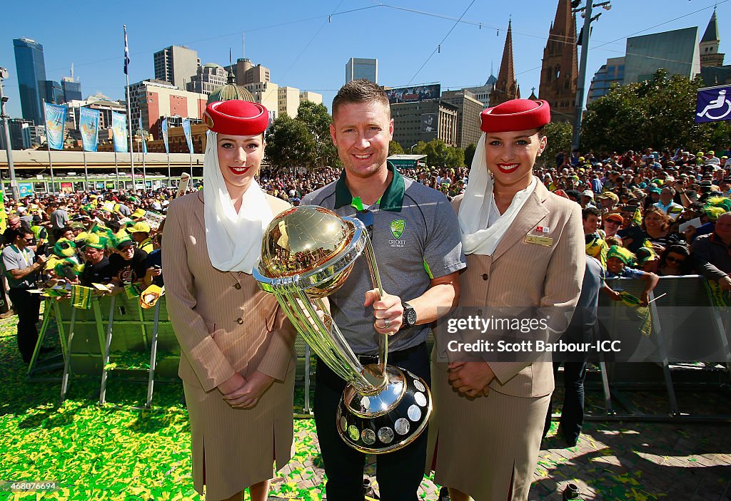 Australia Celebrate Winning 2015 ICC Cricket World Cup