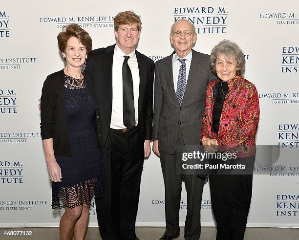 Kathleen Kennedy Townsend, Patrick Kennedy, Supreme Court Justice Stephen Breyer and Dr. Joanna Breyer attend the Edward M. Kennedy Institute for the...