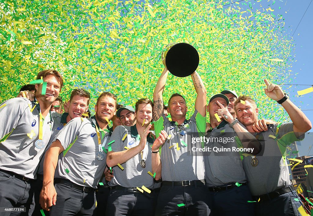 Australia Celebrate Winning 2015 ICC Cricket World Cup