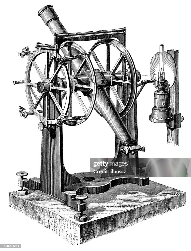 Antique illustration of meridian circle