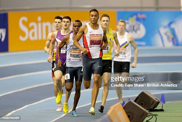 Andrew Osagie of Harlow in action during the mens 800m final during day 2 of the Sainsbury's British Athletics Indoor Championships at the England...