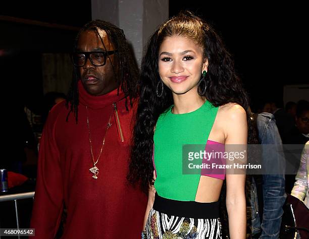 Kazembe Ajamu Coleman and actress/signer Zendaya attend the 2015 iHeartRadio Music Awards which broadcasted live on NBC from The Shrine Auditorium on...