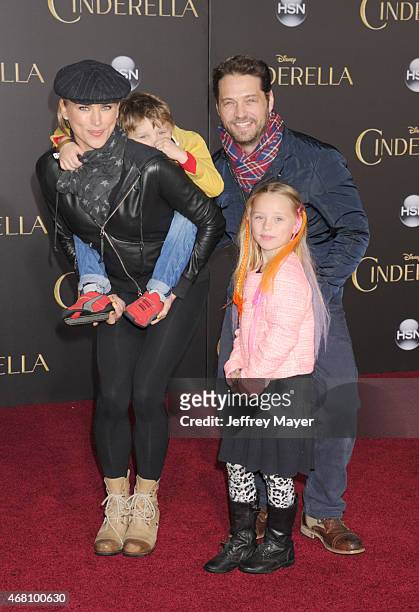 Actor Jason Priestley, wife Naomi Lowde-Priestley, son Dashiell Orson Priestley and daughter Ava Veronica Priestley arrive at the World Premiere of...
