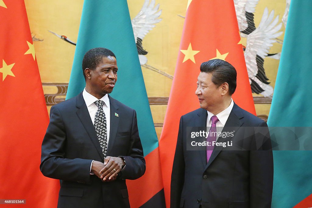 President Xi Jinping Meets Visiting Zambia's President Edgar Chagwa Lungu
