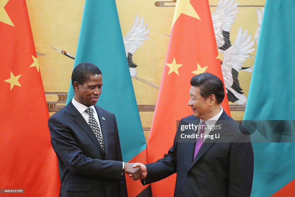 President Xi Jinping Meets Visiting Zambia's President Edgar Chagwa Lungu