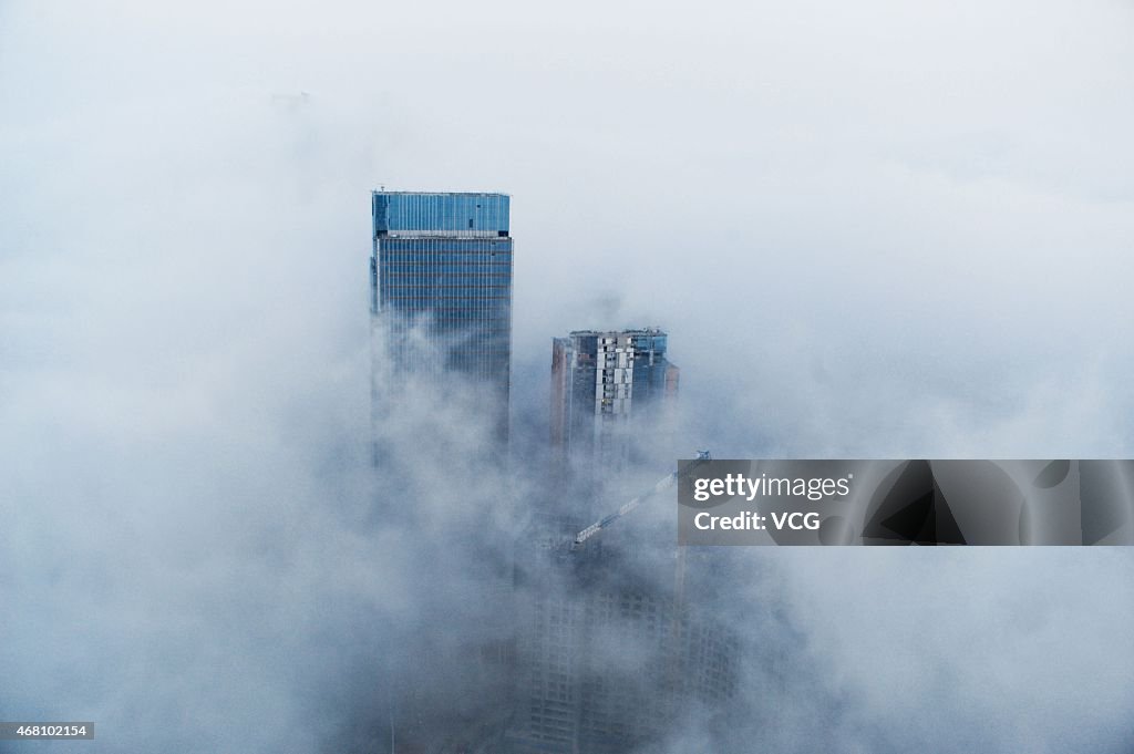 Aerial Photos Of Advection Fog In Qingdao