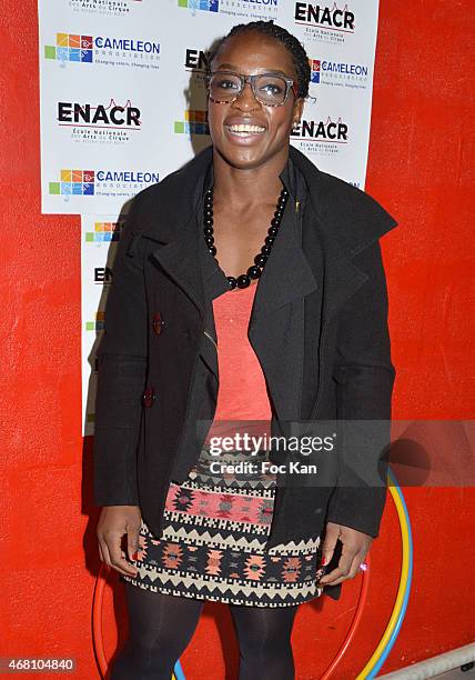 Judoka champion Gevrise Emane attends the Concert Cirque In Benefit Of 'Cameleon' Abused Children Care Association At Circus School ENACR Of Rosny...