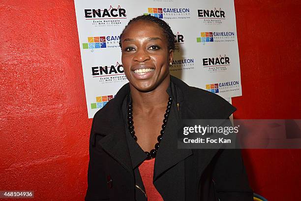 Judoka champion Gevrise Emane attends the Concert Cirque In Benefit Of 'Cameleon' Abused Children Care Association At Circus School ENACR Of Rosny...