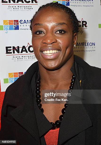 Judoka champion Gevrise Emane attends the Concert Cirque In Benefit Of 'Cameleon' Abused Children Care Association At Circus School ENACR Of Rosny...