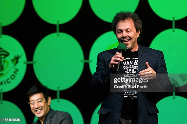 Grant Imahara and Curtis Armstrong appear at Emerald City Comicon on March 29, 2015 in Seattle, Washington.