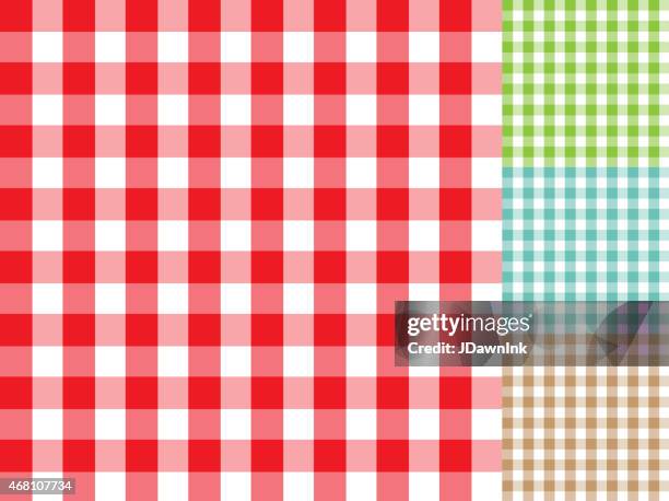 bbq checked table cloth background pattern set with texture - blue table texture stock illustrations