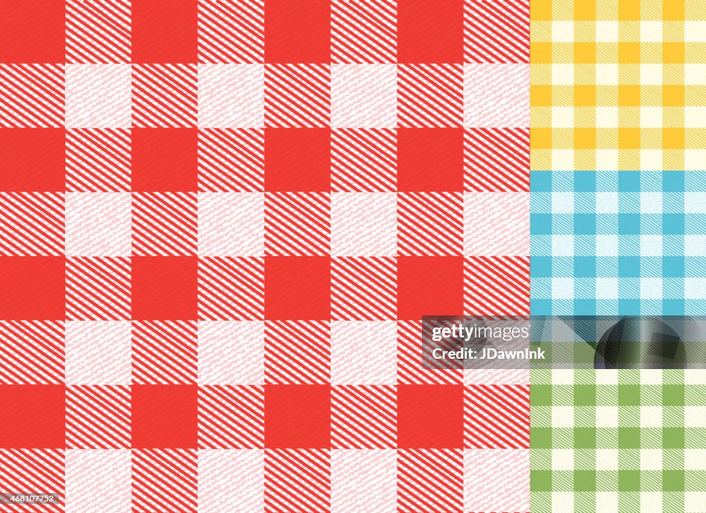 Checked Table Cloth Spring Background Pattern Set With Texture High-Res ...