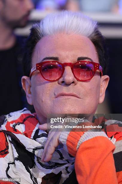 Cristiano Malgioglio attends the 'Quelli che il Calcio' TV Show on February 9, 2014 in Milan, Italy.