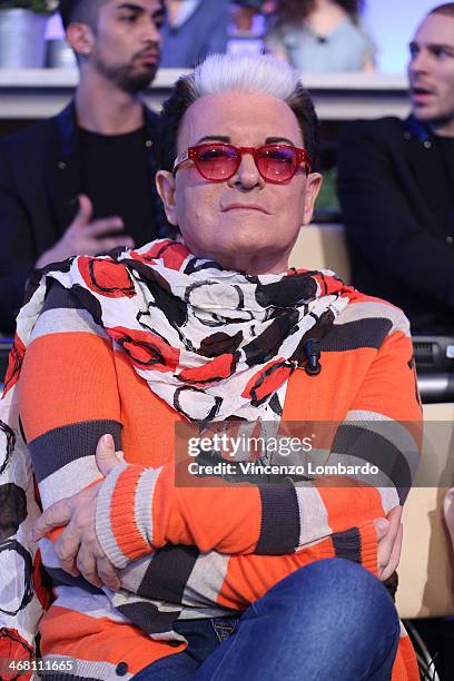 Cristiano Malgioglio attends the 'Quelli che il Calcio' TV Show on February 9, 2014 in Milan, Italy.