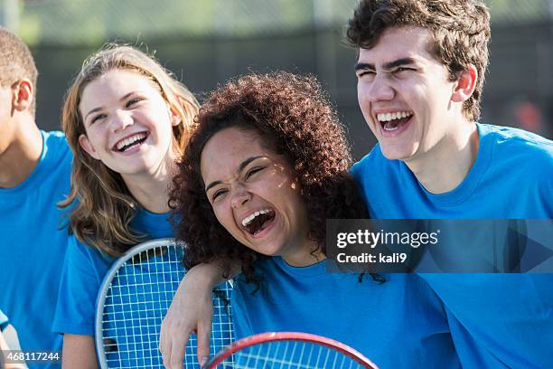 high school tennis team - tennis boy stock pictures, royalty-free photos & images