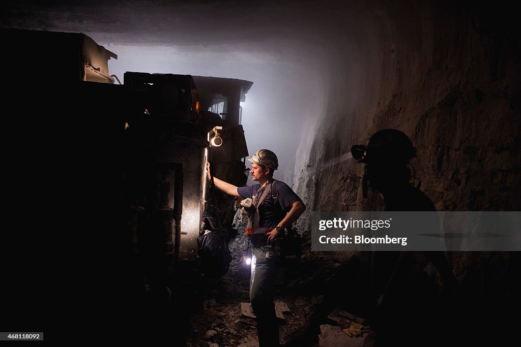 Mining For Copper Ore At KGHM Polska Miedz SA's Underground Mine